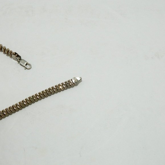 Vintage IBB Italy 925 Twisty Chain Necklace Diamond Cut - Picture 6 of 9